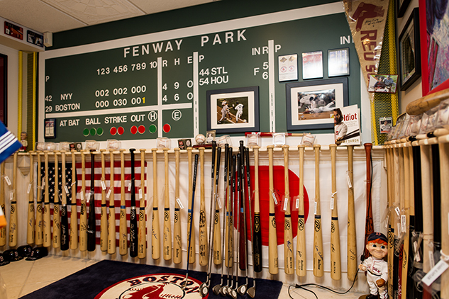 The Scalzis’ “baseball room” pays homage to the Boston Red Sox. 