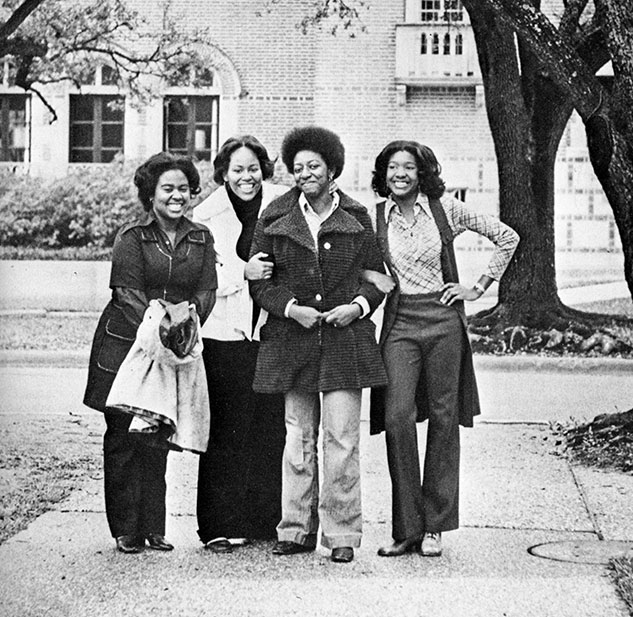 Pictured in the 1973 Campanile: Jan West ’73, Althea Jones ’75, Brenda James ’74 and Regina Tippens ’74